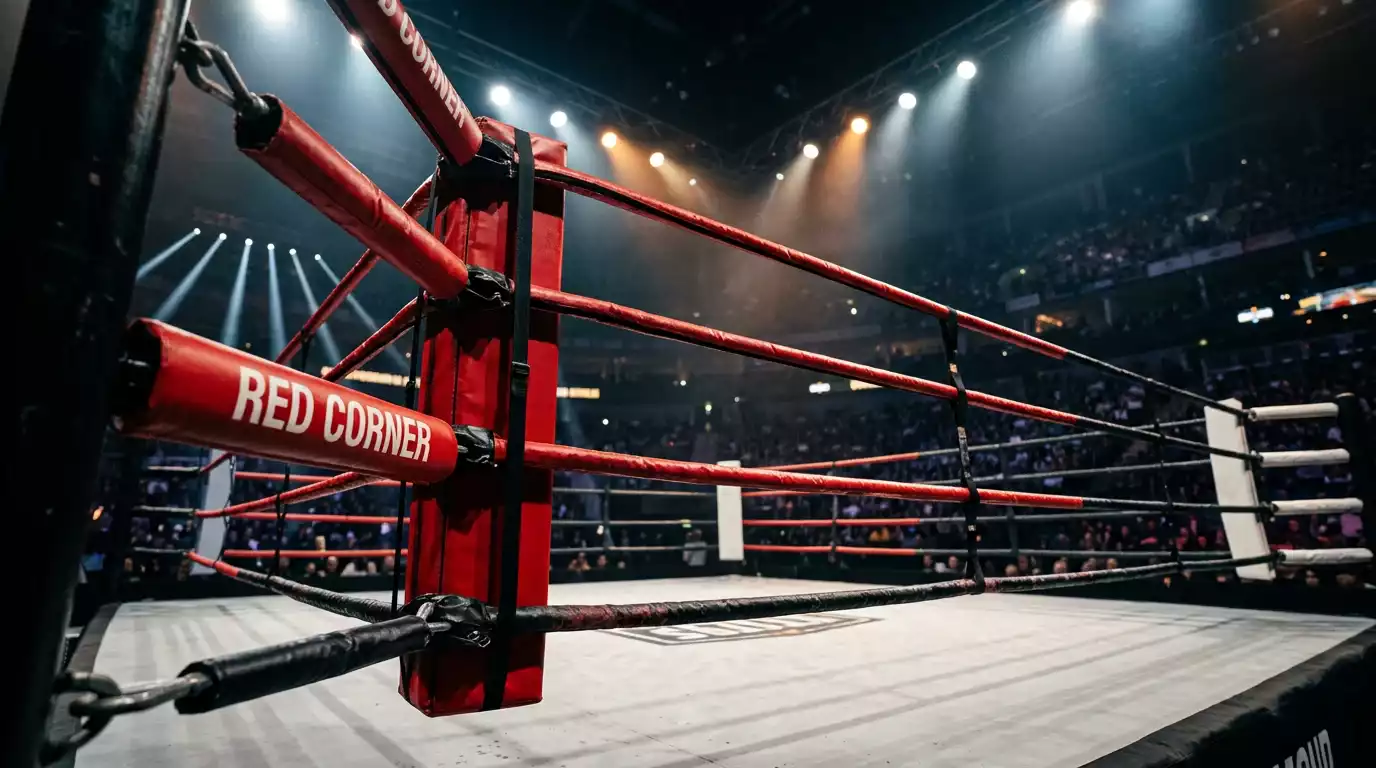 Boxing ring under lights with betting odds overlay representing UK boxing betting analysis