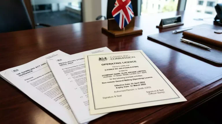 The UK Gambling Commission logo alongside boxing betting regulatory documents and licensing framework